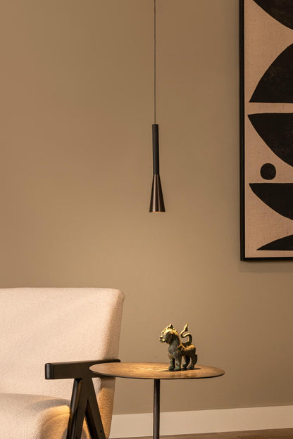 Lucide JOAKIM - Hanglamp - Ø 7,7 cm - LED Dimb. - CCT - 1x7W 2700K/4000K - Met vervangbare LED-module - Koffie | Premium - KwaliteitWonen.nl