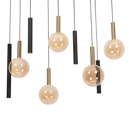 Lucide JOSIANE - Hanglamp - 7xG9 - Zwart | Vibes - KwaliteitWonen.nl