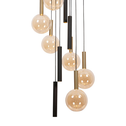 Lucide JOSIANE - Hanglamp - Ø 55 cm - 6xG9 - Geschikt voor vide en hoge plafonds - Zwart | Vibes - KwaliteitWonen.nl