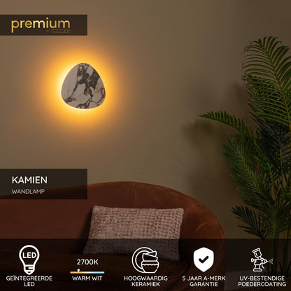 Lucide KAMIEN - Wandlamp - LED - 1x11W 2700K - Wit | Premium - KwaliteitWonen.nl