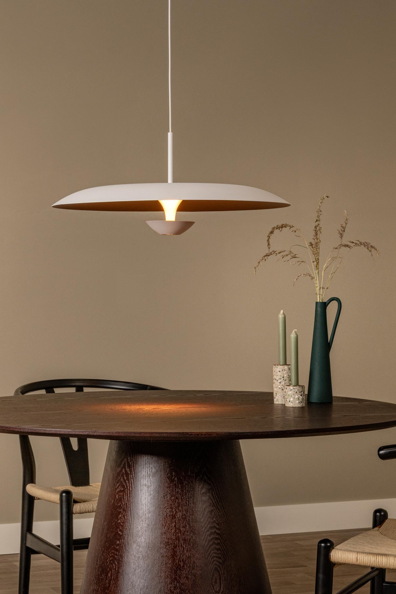 Lucide KENNETH - Hanglamp - Ø 60 cm - LED Dimb. - 1x16W 2700K - Wit | Premium - KwaliteitWonen.nl