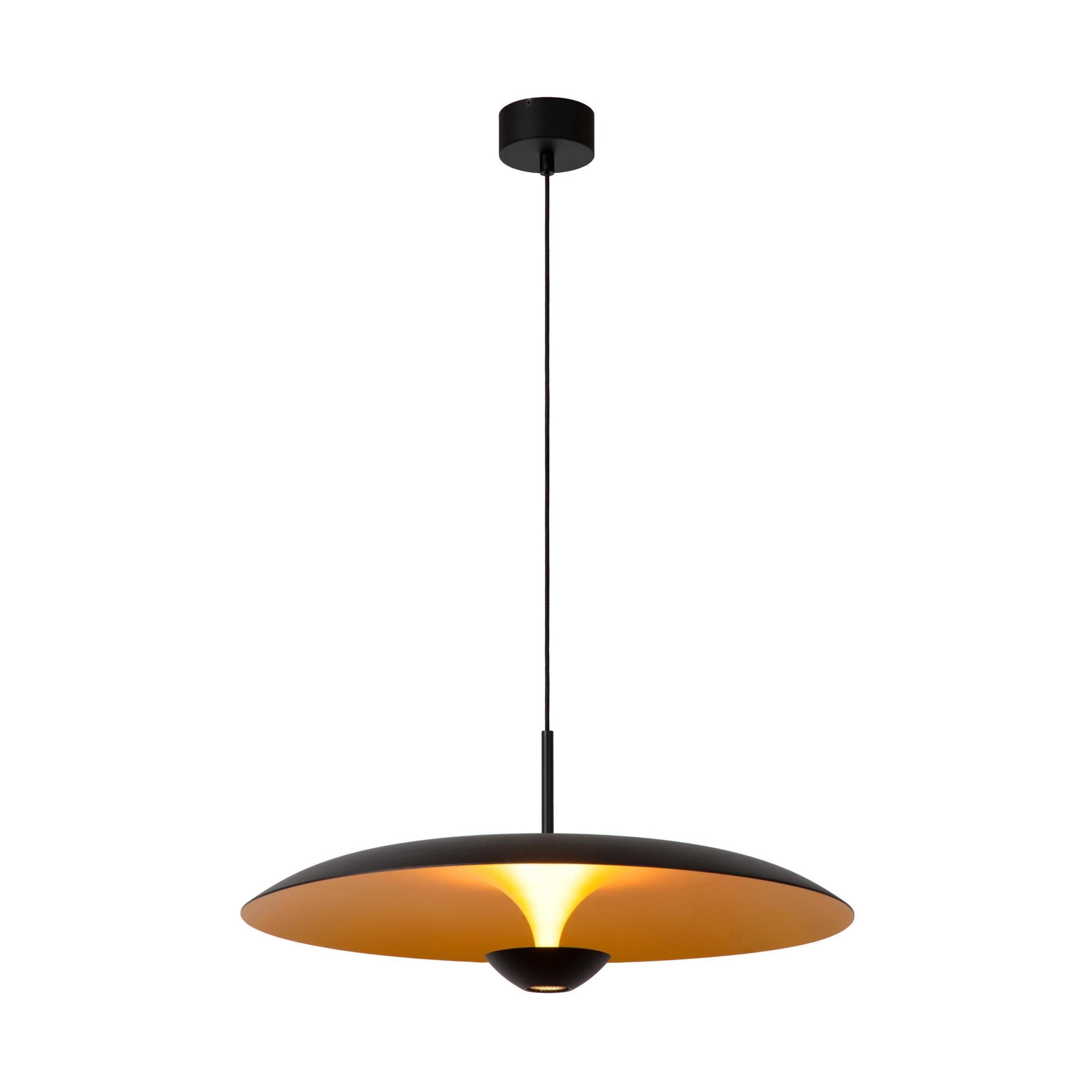 Lucide KENNETH - Hanglamp - Ø 60 cm - LED Dimb. - 1x16W 2700K - Zwart | Premium - KwaliteitWonen.nl