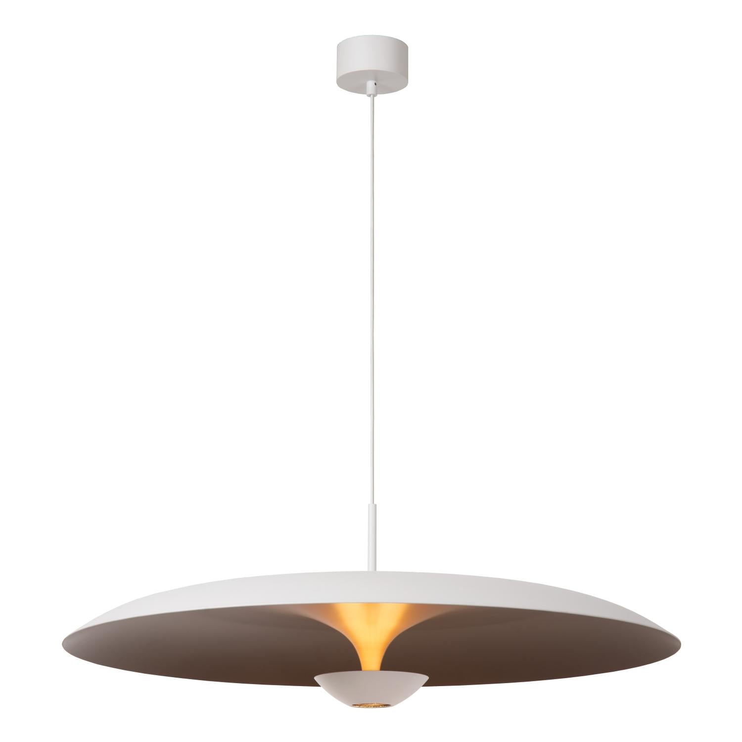 Lucide KENNETH - Hanglamp - Ø 80 cm - LED Dimb. - 1x22W 2700K - Wit | Premium - KwaliteitWonen.nl