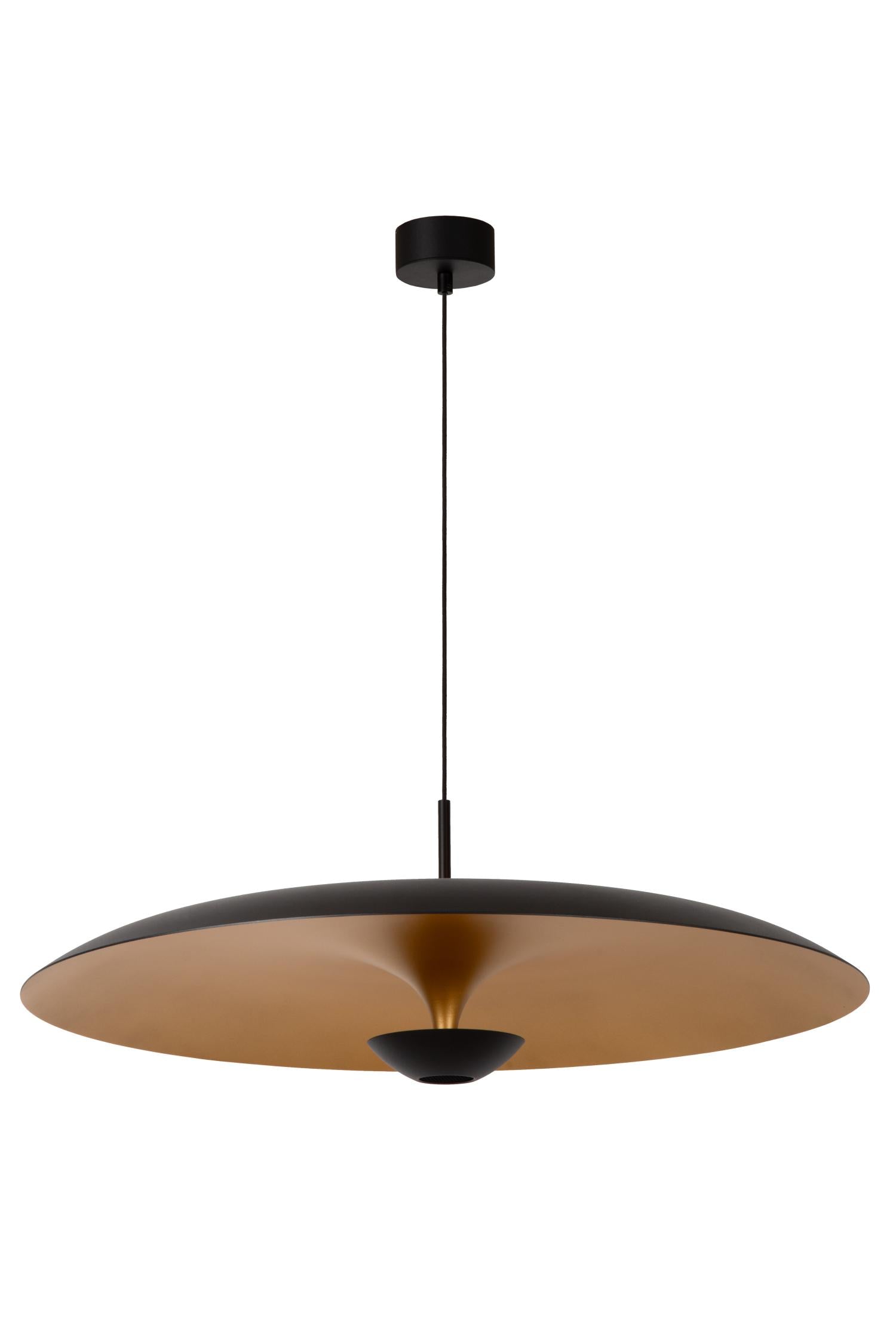 Lucide KENNETH - Hanglamp - Ø 80 cm - LED Dimb. - 1x22W 2700K - Zwart | Premium - KwaliteitWonen.nl