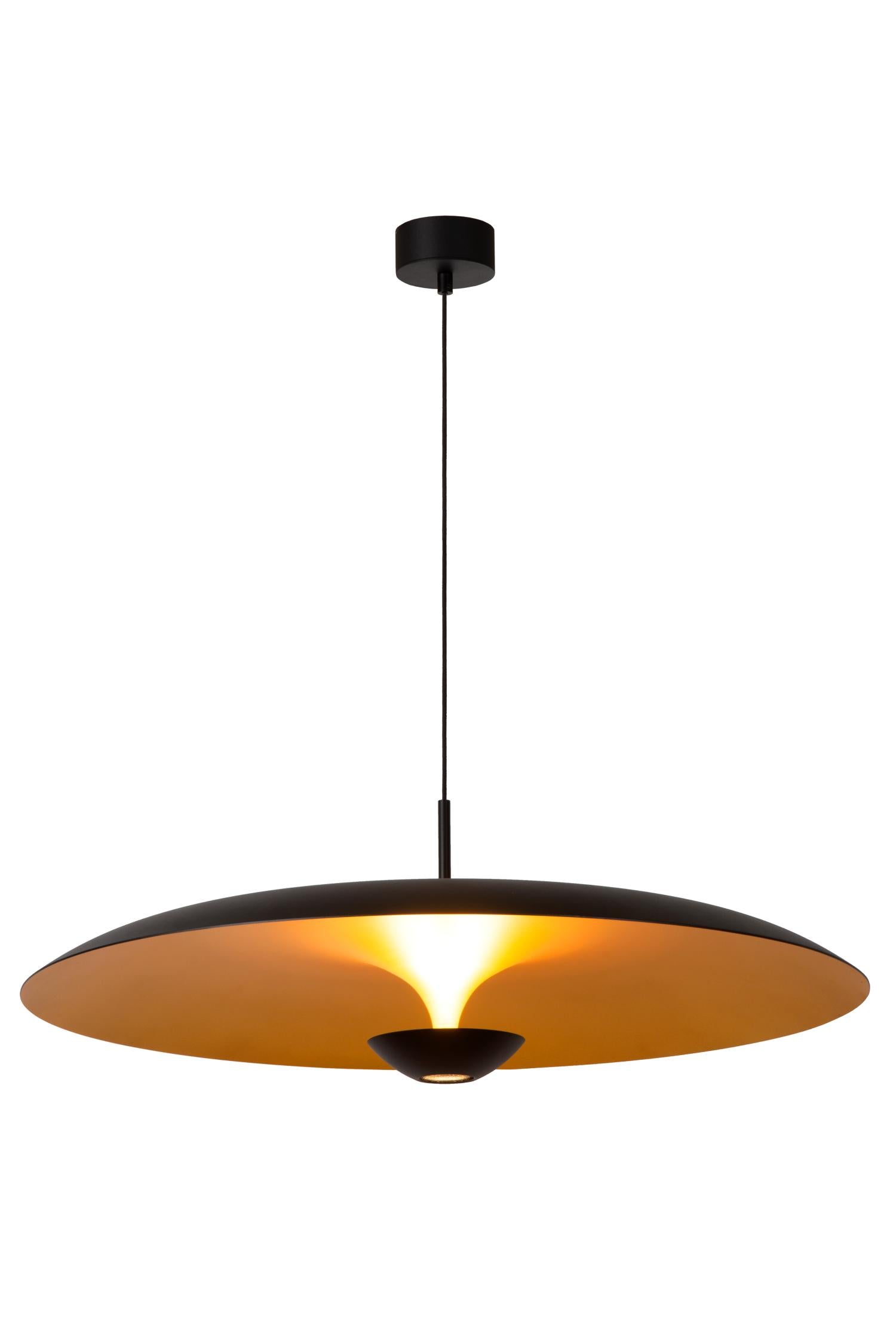 Lucide KENNETH - Hanglamp - Ø 80 cm - LED Dimb. - 1x22W 2700K - Zwart | Premium - KwaliteitWonen.nl