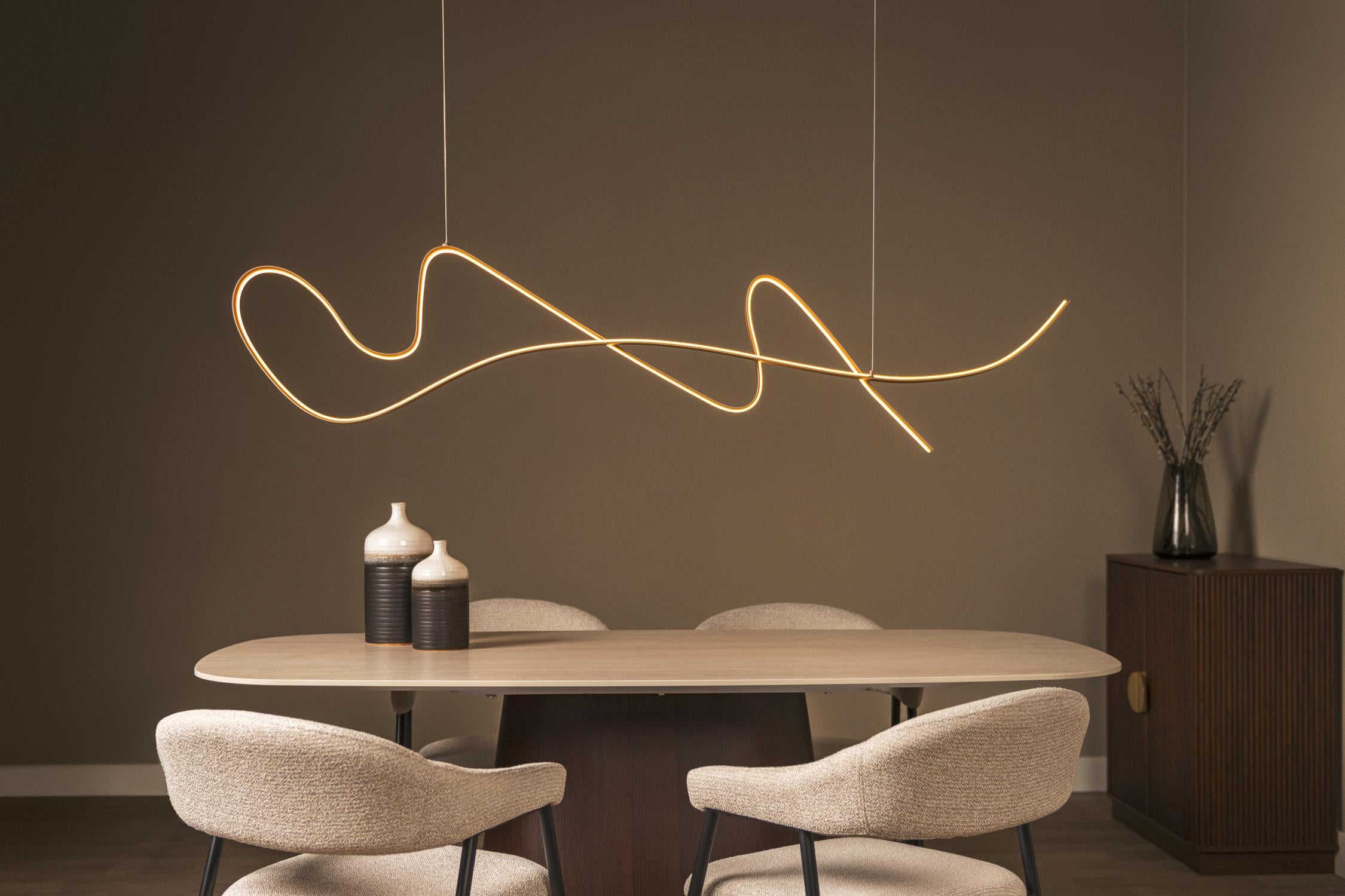 Lucide LAMBADA - Hanglamp - LED Dimb. - 1x47W 2700K - Champagne kleur | Premium - KwaliteitWonen.nl