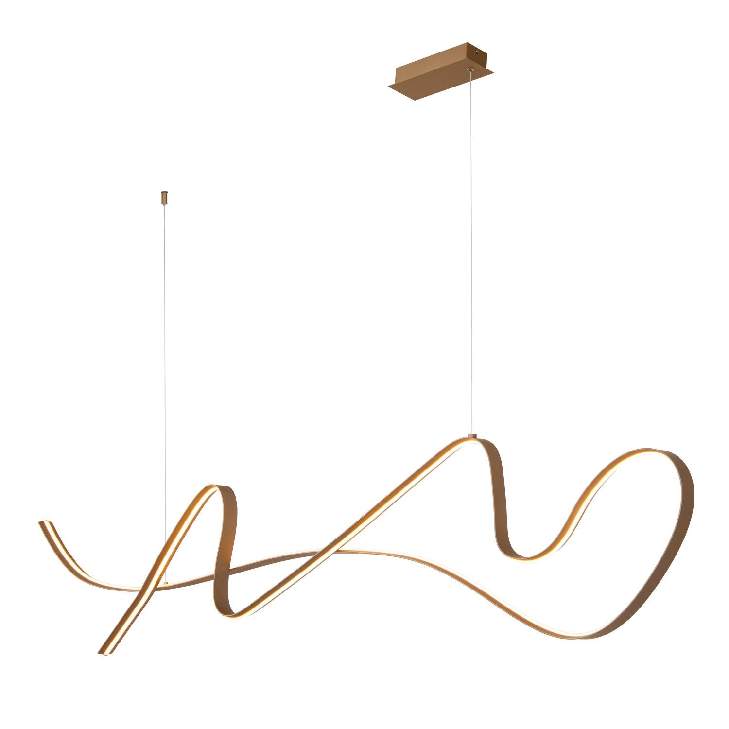 Lucide LAMBADA - Hanglamp - LED Dimb. - 1x47W 2700K - Champagne kleur | Premium - KwaliteitWonen.nl
