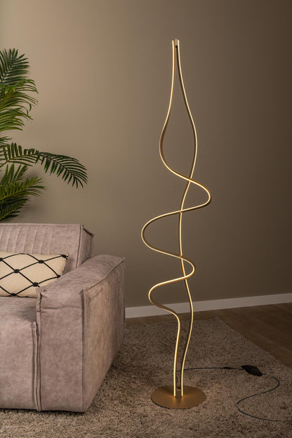 Lucide LAMBADA - Vloerlamp - LED Dimb. - 1x38W 2700K - Mat Goud / Messing | Premium - KwaliteitWonen.nl