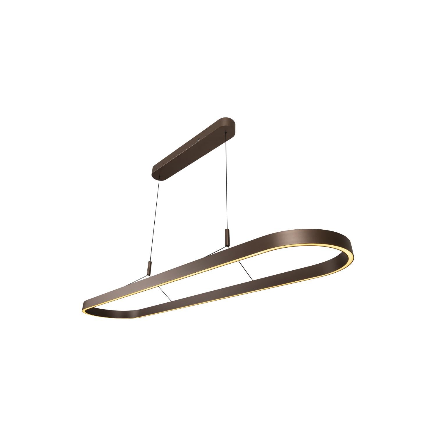 Lucide LIANE - Hanglamp - LED Dimb. - CCT - 2x40W 2700K/4000K - Roest bruin | Vibes - KwaliteitWonen.nl