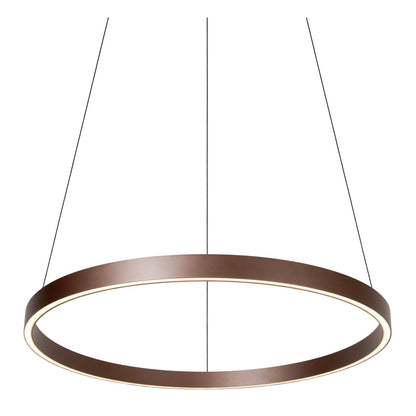 Lucide LIANE - Hanglamp - Ø 80 cm - LED Dimb. - CCT - 2x36W 2700K/4000K - Geschikt voor vide en hoge plafonds - Roest bruin | Vibes - KwaliteitWonen.nl