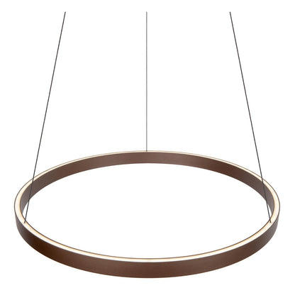 Lucide LIANE - Hanglamp - Ø 80 cm - LED Dimb. - CCT - 2x36W 2700K/4000K - Geschikt voor vide en hoge plafonds - Roest bruin | Vibes - KwaliteitWonen.nl