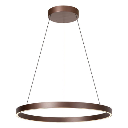 Lucide LIANE - Hanglamp - Ø 80 cm - LED Dimb. - CCT - 2x36W 2700K/4000K - Geschikt voor vide en hoge plafonds - Roest bruin | Vibes - KwaliteitWonen.nl