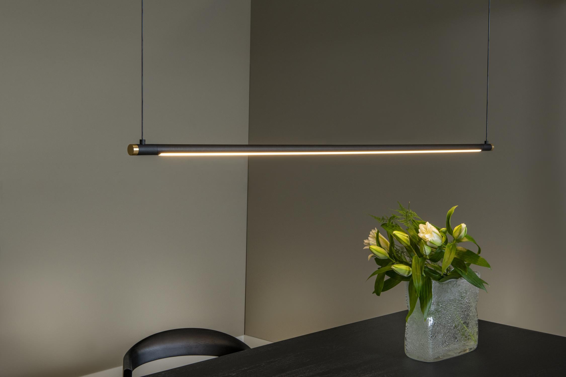 Lucide MARNIK - Hanglamp - Ø 2,5 cm - LED Dimb. - CCT - 1x22W 2700K/4000K - Handbewegingssensor - Zwart | Premium - KwaliteitWonen.nl