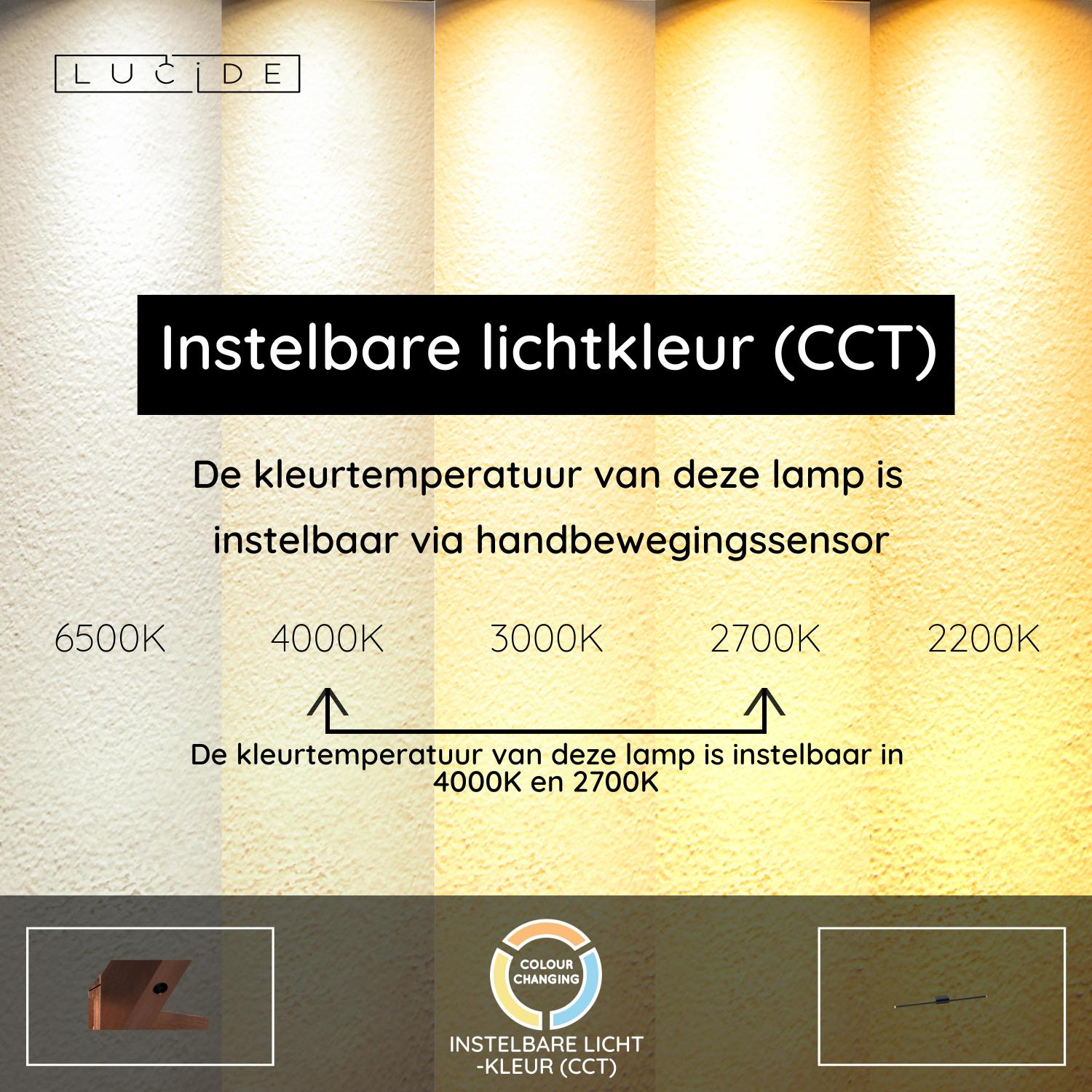Lucide MARNIK - Wandlamp - LED Dimb. - CCT - 1x13W 2700K/4000K - Handbewegingssensor - Zwart | Premium - KwaliteitWonen.nl