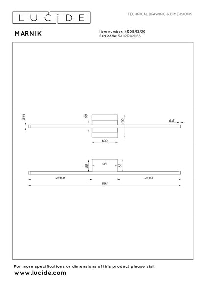 Lucide MARNIK - Wandlamp - LED Dimb. - CCT - 1x13W 2700K/4000K - Handbewegingssensor - Zwart | Premium - KwaliteitWonen.nl