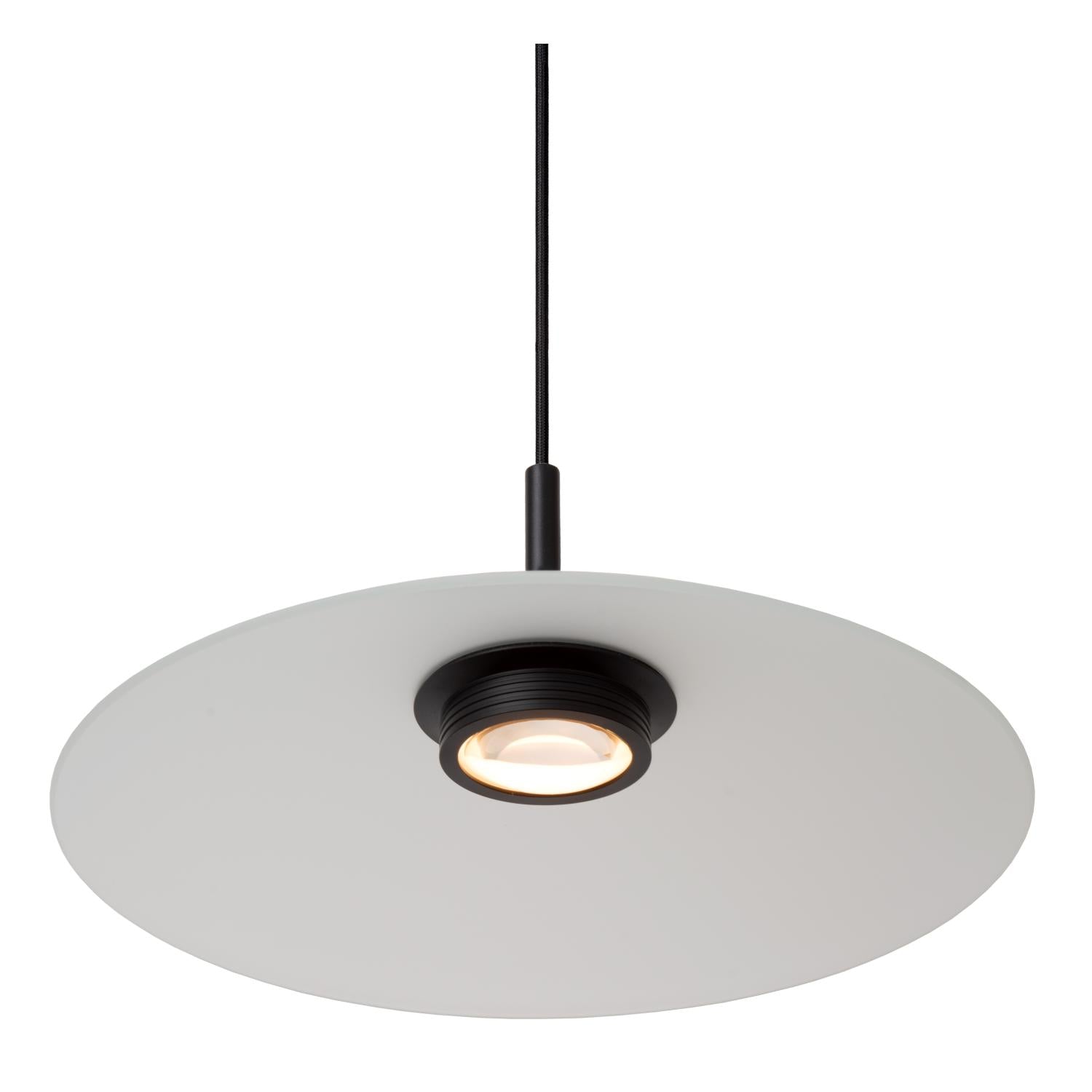 Lucide MENGA - Hanglamp - Ø 40 cm - LED Dimb. - 1x11W 2700K - Opaal | Premium - KwaliteitWonen.nl