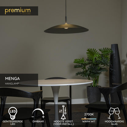 Lucide MENGA - Hanglamp - Ø 60 cm - LED Dimb. - 1x18,6W 2700K - Fumé | Premium - KwaliteitWonen.nl