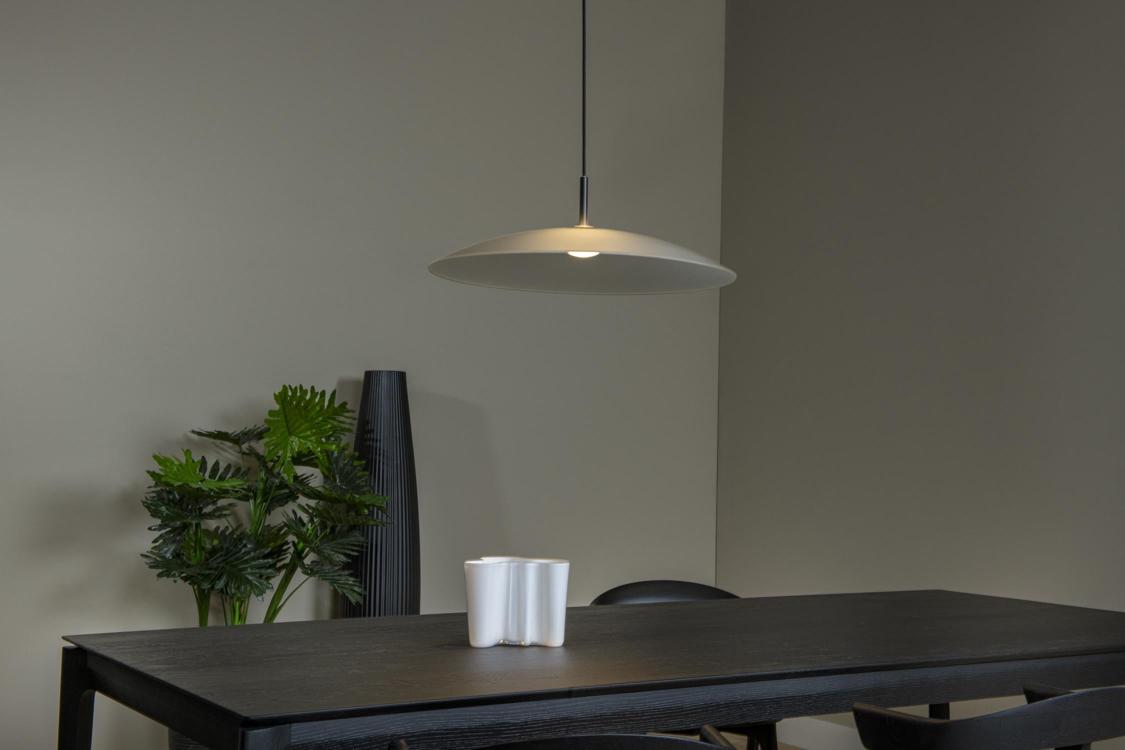 Lucide MENGA - Hanglamp - Ø 60 cm - LED Dimb. - 1x18,6W 2700K - Opaal | Premium - KwaliteitWonen.nl