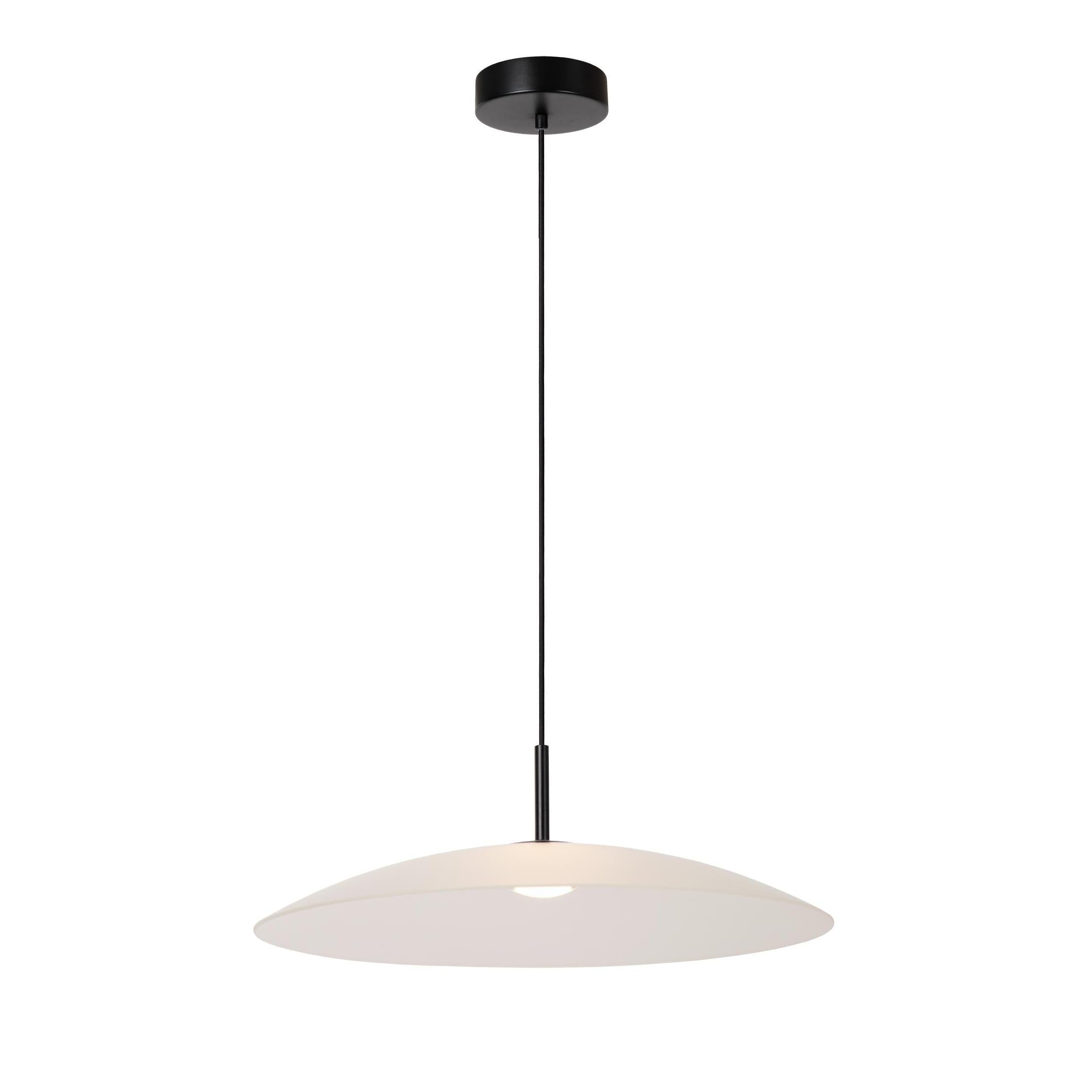 Lucide MENGA - Hanglamp - Ø 60 cm - LED Dimb. - 1x18,6W 2700K - Opaal | Premium - KwaliteitWonen.nl