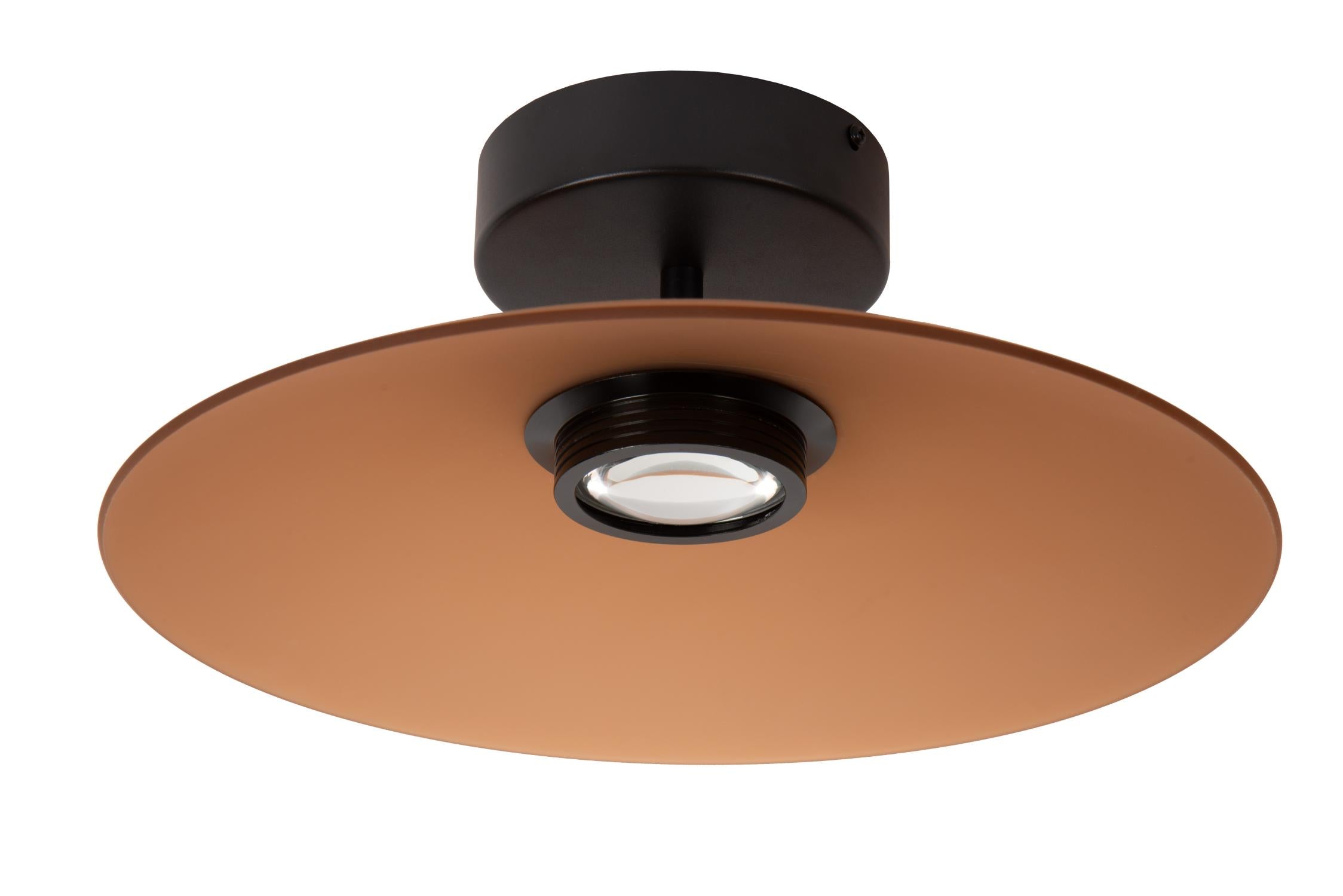 Lucide MENGA - Plafonnière - Ø 40 cm - LED Dimb. - 1x11W 2700K - Amber | Premium - KwaliteitWonen.nl