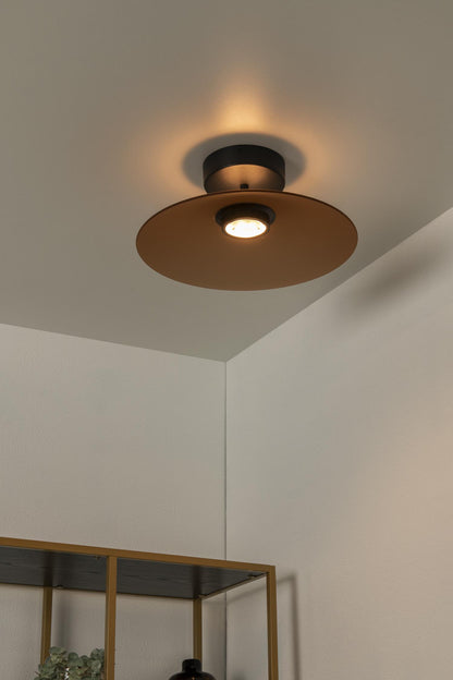 Lucide MENGA - Plafonnière - Ø 40 cm - LED Dimb. - 1x11W 2700K - Amber | Premium - KwaliteitWonen.nl