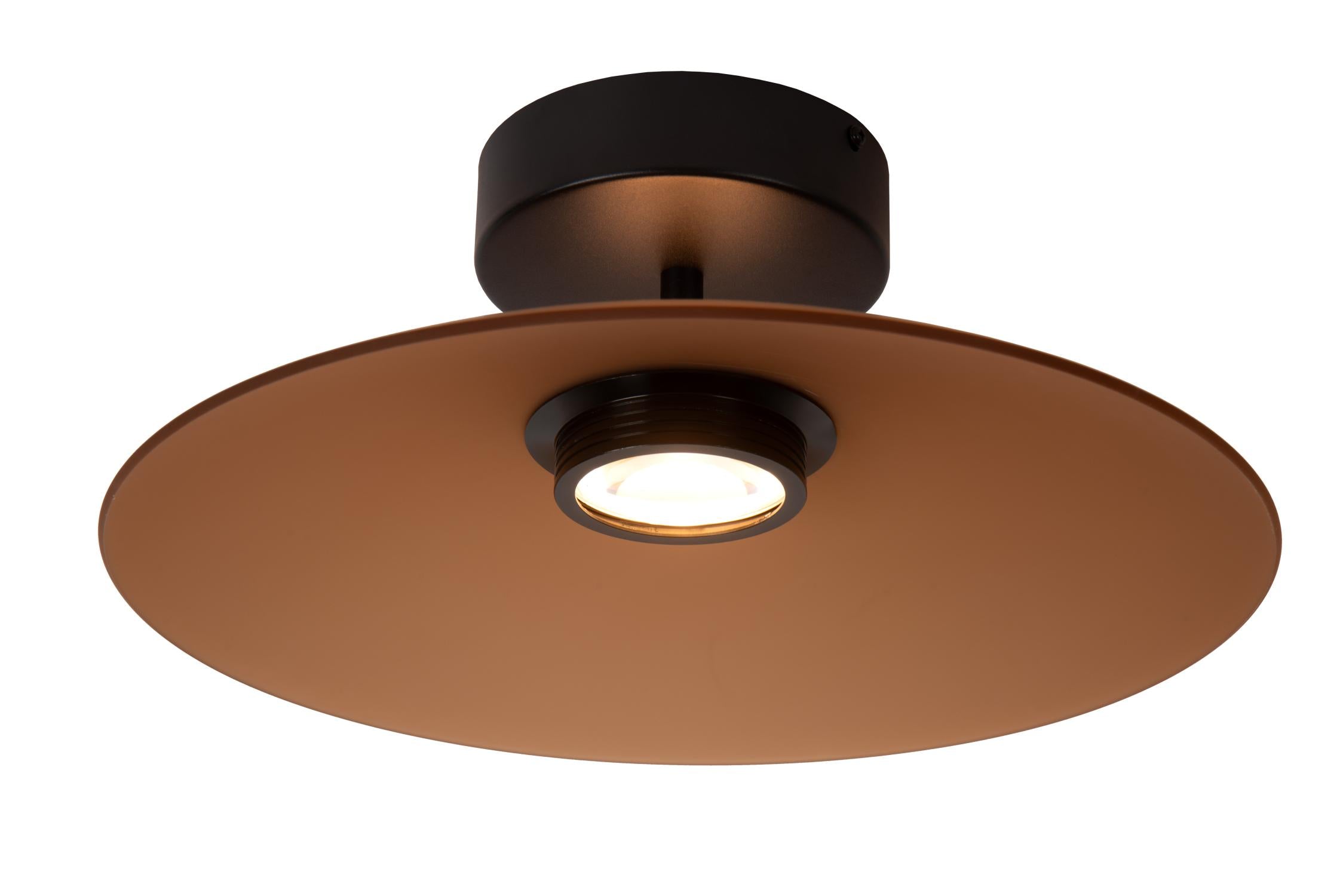 Lucide MENGA - Plafonnière - Ø 40 cm - LED Dimb. - 1x11W 2700K - Amber | Premium - KwaliteitWonen.nl