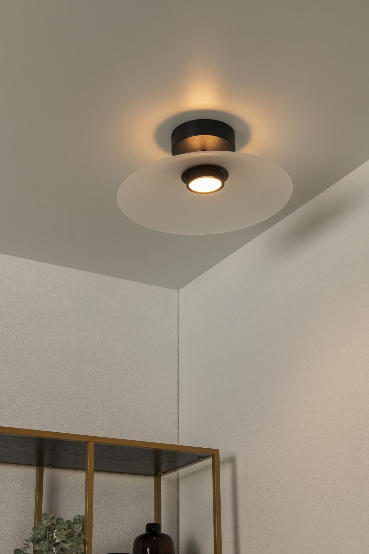 Lucide MENGA - Plafonnière - Ø 40 cm - LED Dimb. - 1x11W 2700K - Opaal | Premium - KwaliteitWonen.nl