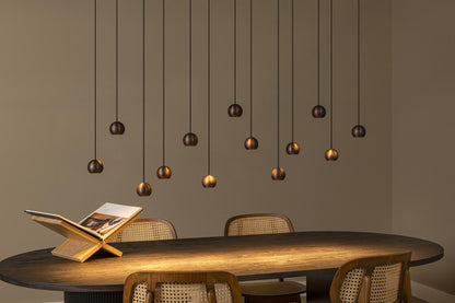 Lucide MONTANA - Hanglamp - LED Dimb. - CCT - 13x5,7W 2700K/4000K - Geschikt voor vide en hoge plafonds - Koffie | Premium - KwaliteitWonen.nl