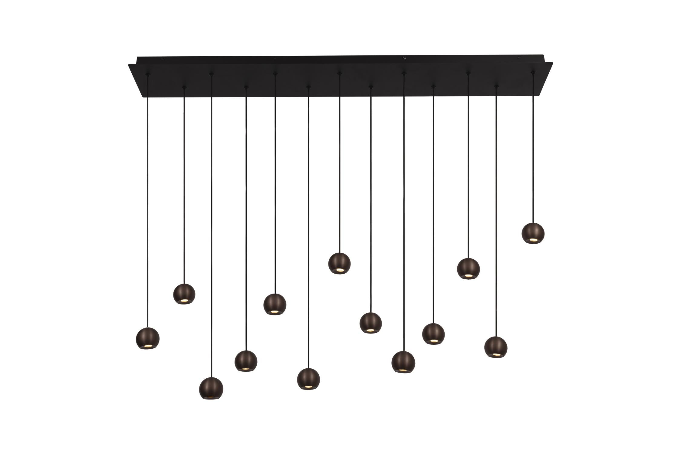 Lucide MONTANA - Hanglamp - LED Dimb. - CCT - 13x5,7W 2700K/4000K - Geschikt voor vide en hoge plafonds - Koffie | Premium - KwaliteitWonen.nl