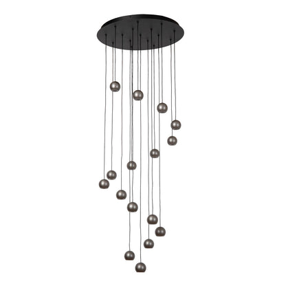 Lucide MONTANA - Hanglamp - LED Dimb. - CCT - 16x5,7W 2700K/4000K - Geschikt voor vide en hoge plafonds - Grijs ijzer | Premium - KwaliteitWonen.nl