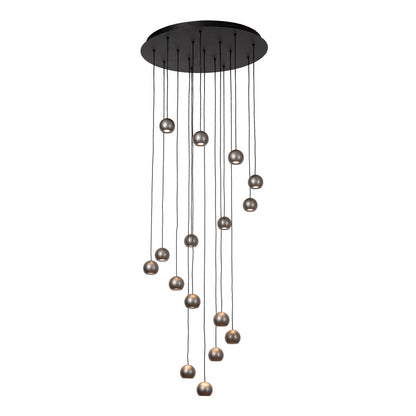 Lucide MONTANA - Hanglamp - LED Dimb. - CCT - 16x5,7W 2700K/4000K - Geschikt voor vide en hoge plafonds - Grijs ijzer | Premium - KwaliteitWonen.nl