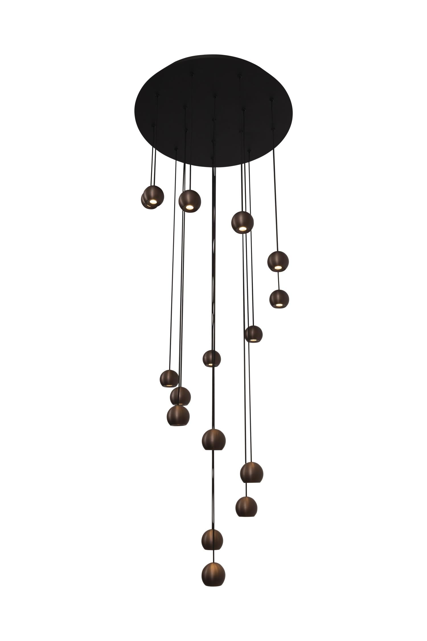 Lucide MONTANA - Hanglamp - LED Dimb. - CCT - 16x5,7W 2700K/4000K - Geschikt voor vide en hoge plafonds - Koffie | Premium - KwaliteitWonen.nl
