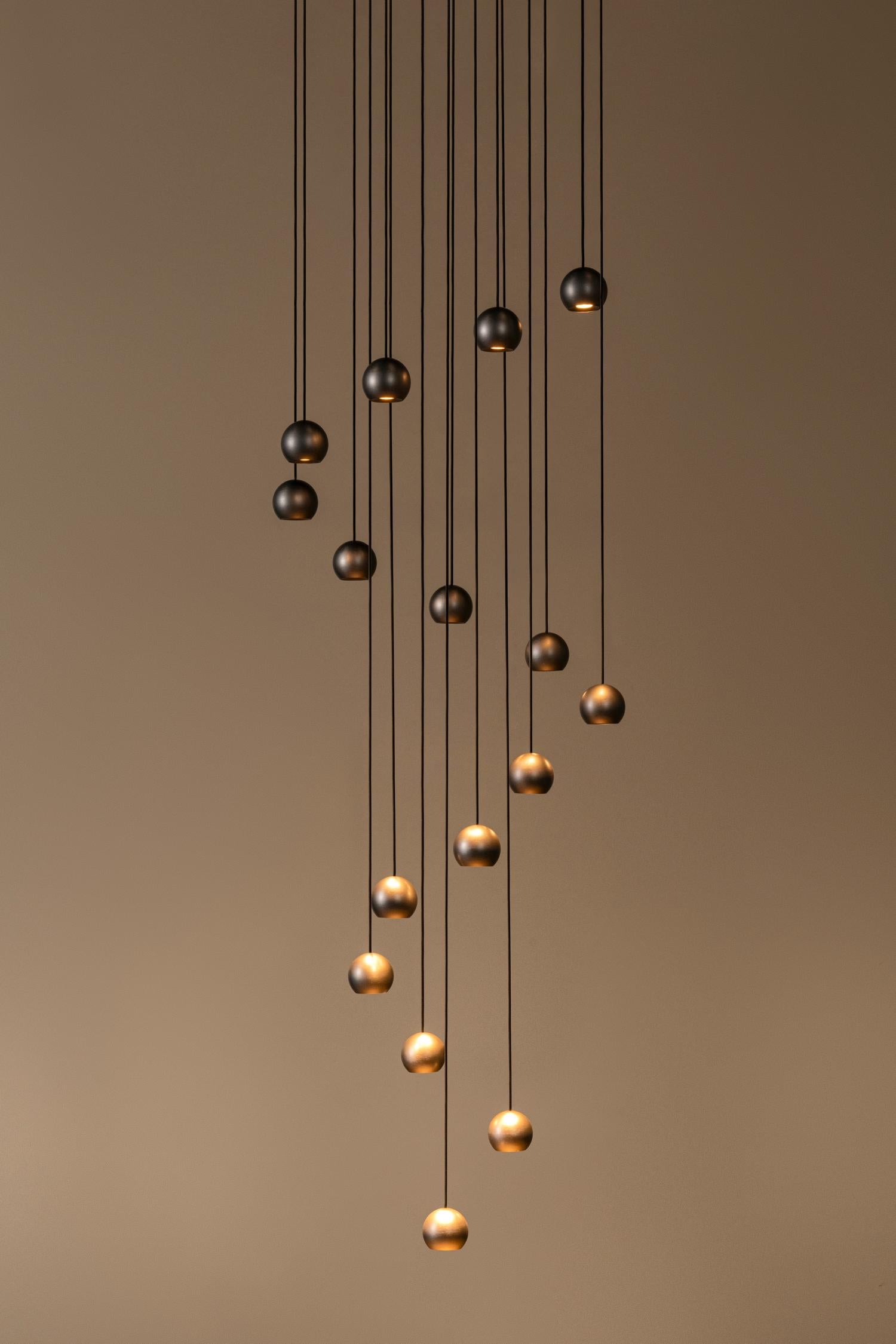 Lucide MONTANA - Hanglamp - LED Dimb. - CCT - 16x5,7W 2700K/4000K - Geschikt voor vide en hoge plafonds - Koffie | Premium - KwaliteitWonen.nl