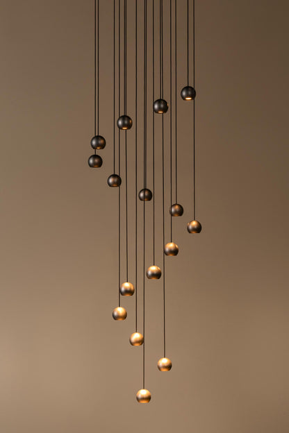 Lucide MONTANA - Hanglamp - LED Dimb. - CCT - 16x5,7W 2700K/4000K - Geschikt voor vide en hoge plafonds - Koffie | Premium - KwaliteitWonen.nl