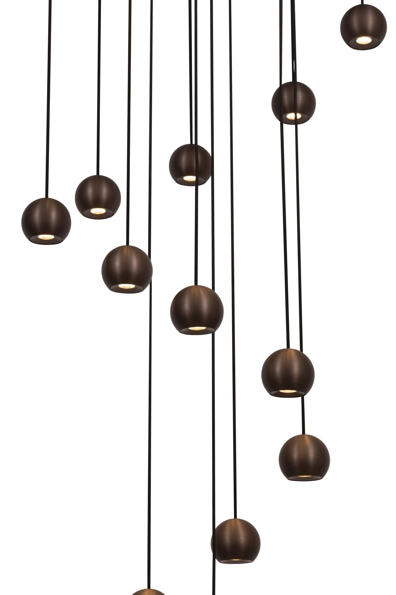 Lucide MONTANA - Hanglamp - LED Dimb. - CCT - 16x5,7W 2700K/4000K - Geschikt voor vide en hoge plafonds - Koffie | Premium - KwaliteitWonen.nl