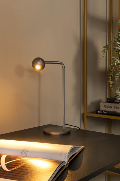 Lucide MONTANA - Tafellamp - LED Dimb. - 1x5W 2700K - Grijs ijzer | Premium - KwaliteitWonen.nl