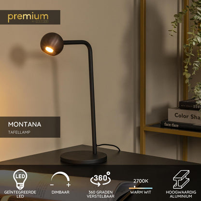 Lucide MONTANA - Tafellamp - LED Dimb. - 1x5W 2700K - Koffie | Premium - KwaliteitWonen.nl