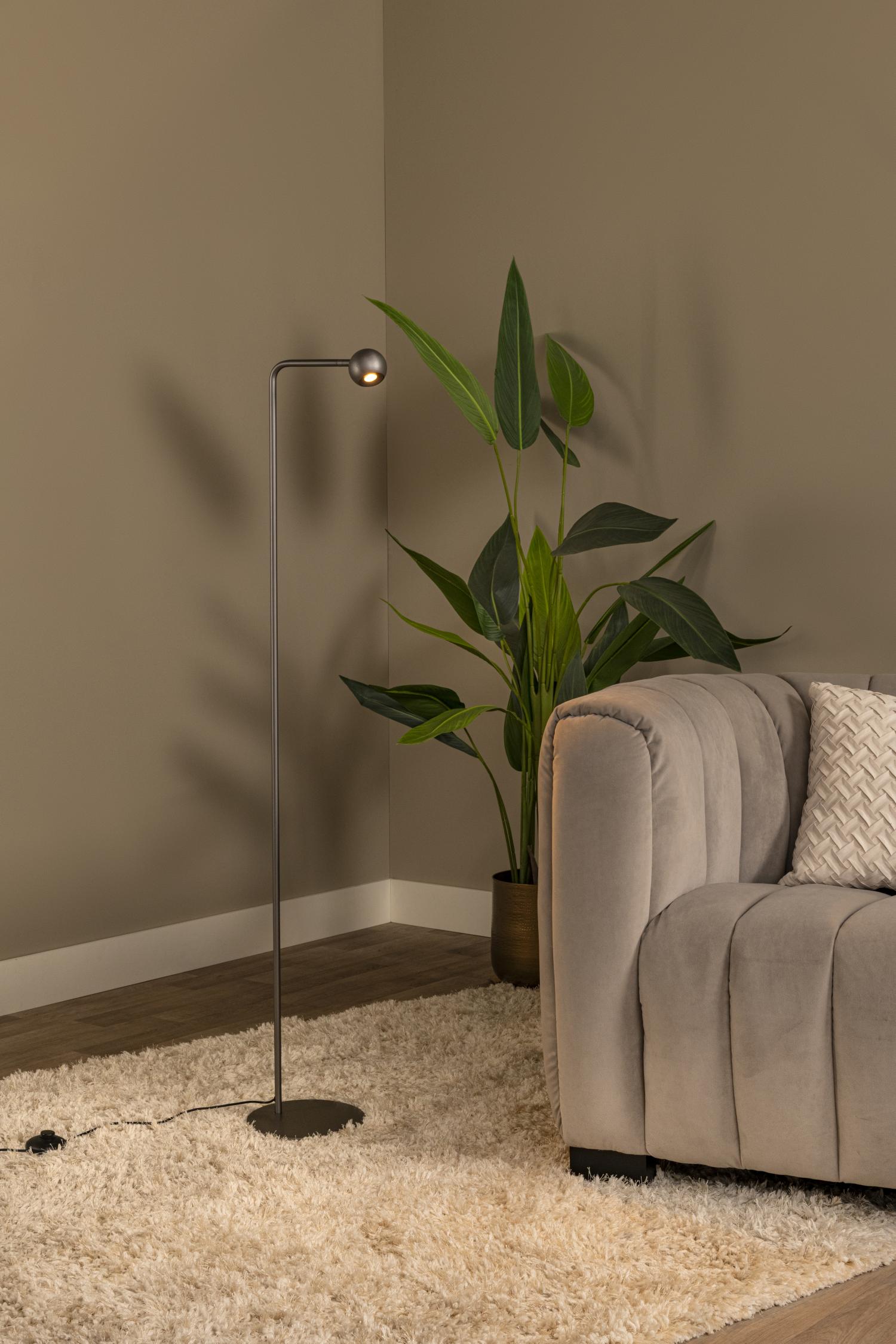 Lucide MONTANA - Vloerlamp - LED Dimb. - 1x6,3W 2700K - Grijs ijzer | Premium - KwaliteitWonen.nl