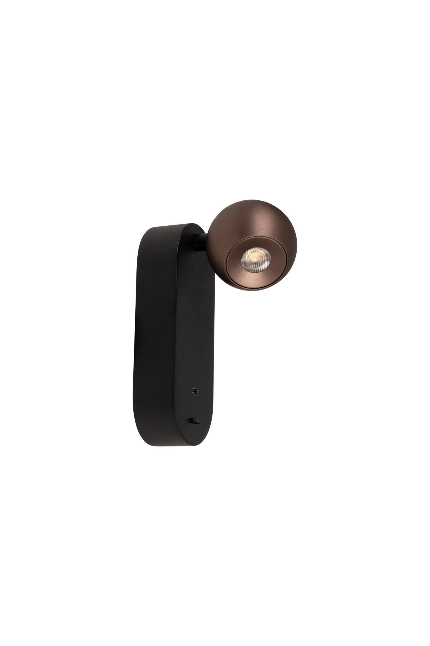 Lucide MONTANA - Wandlamp - LED - CCT - 1x6,3W 2700K/4000K - Met USB oplaadpunt - Grijs ijzer | Premium - KwaliteitWonen.nl