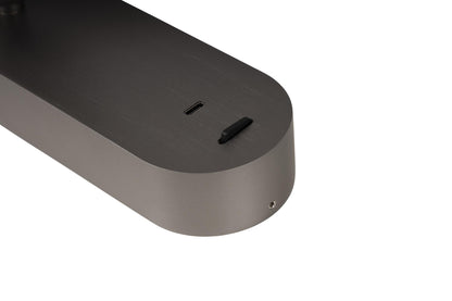 Lucide MONTANA - Wandlamp - LED - CCT - 1x6,3W 2700K/4000K - Met USB oplaadpunt - Grijs ijzer | Premium - KwaliteitWonen.nl