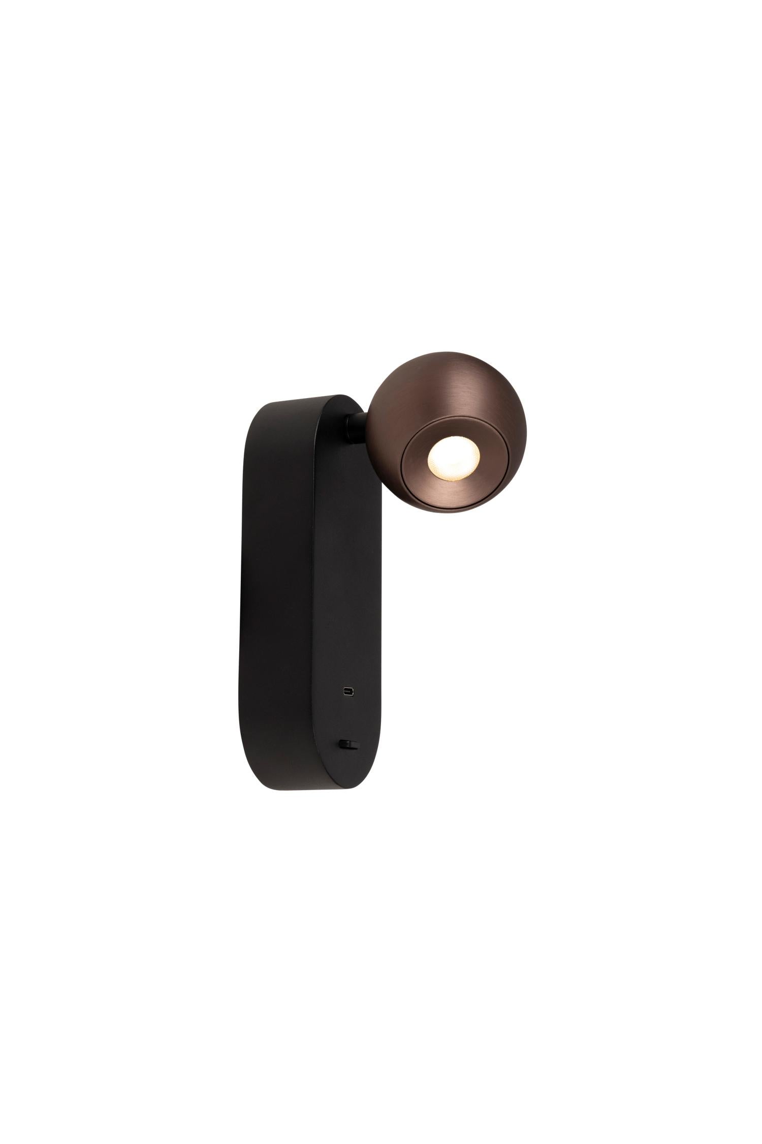 Lucide MONTANA - Wandlamp - LED - CCT - 1x6,3W 2700K/4000K - Met USB oplaadpunt - Koffie | Premium - KwaliteitWonen.nl