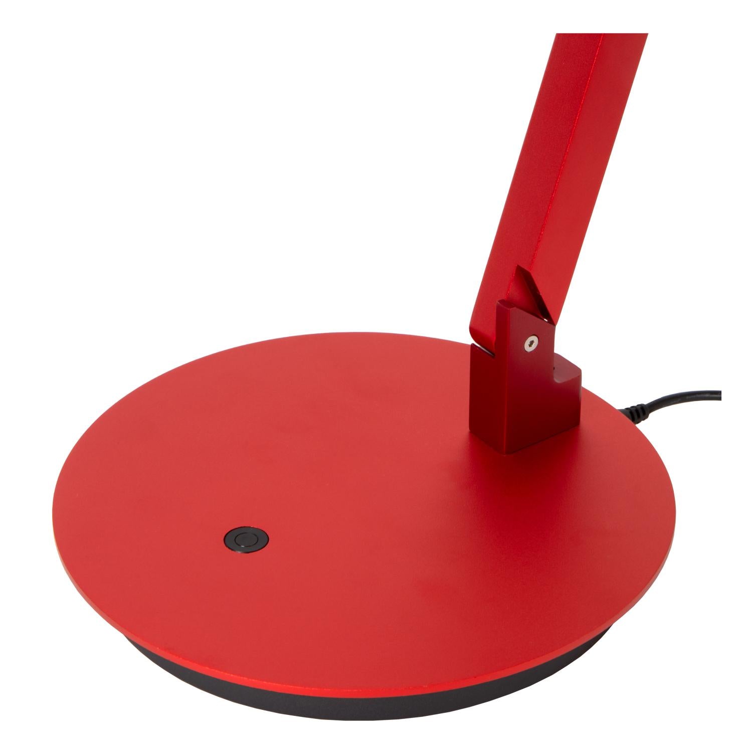 Lucide OGDEN - Bureaulamp - LED 3 StepDim - 1x7W 3000K - Rood | Premium - KwaliteitWonen.nl