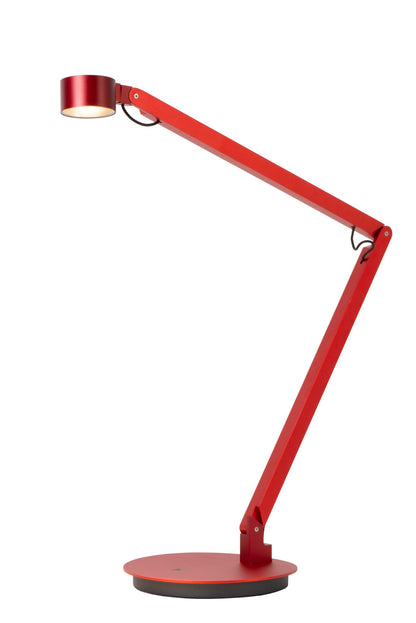 Lucide OGDEN - Bureaulamp - LED 3 StepDim - 1x7W 3000K - Rood | Premium - KwaliteitWonen.nl