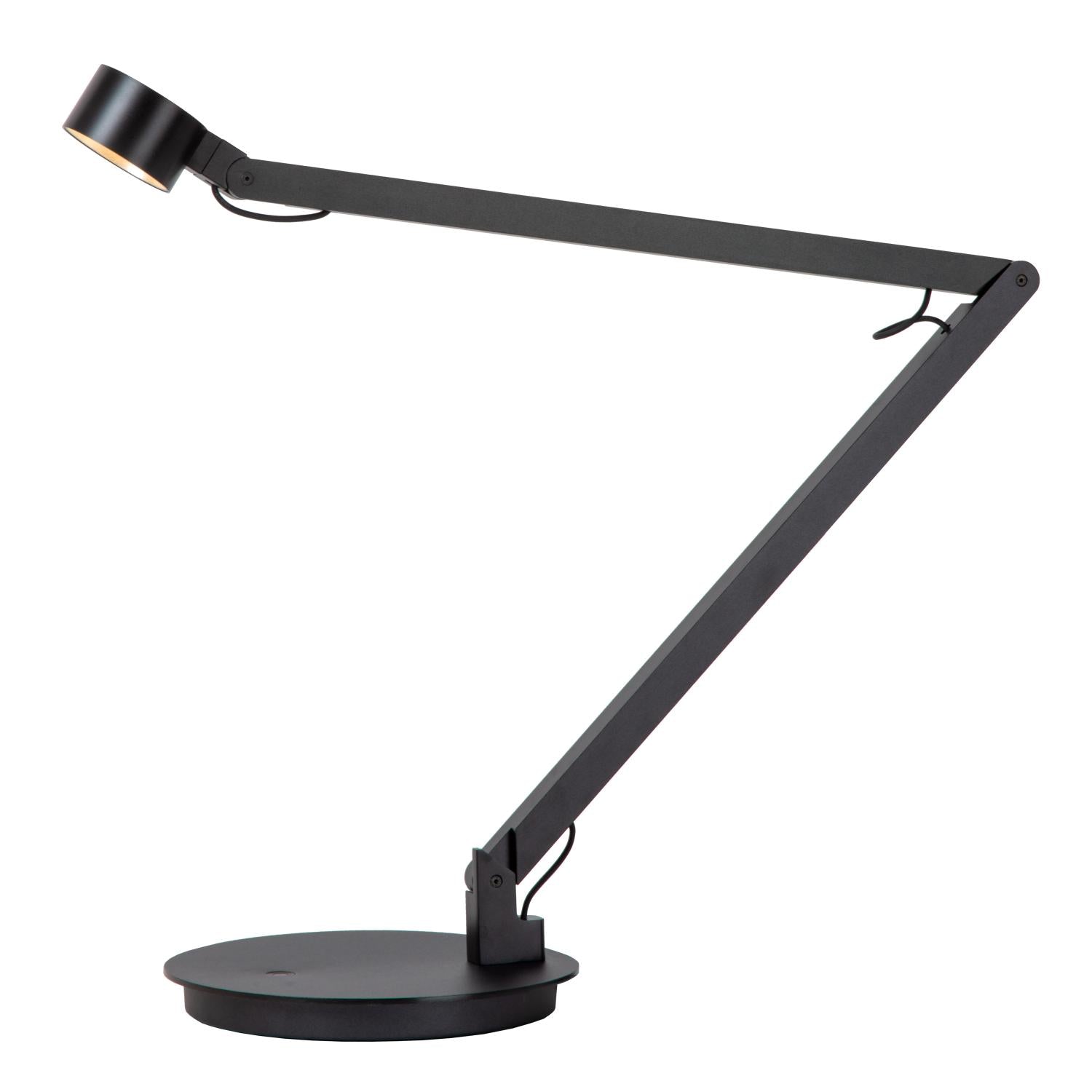 Lucide OGDEN - Bureaulamp - LED 3 StepDim - 1x7W 3000K - Zwart | Premium - KwaliteitWonen.nl