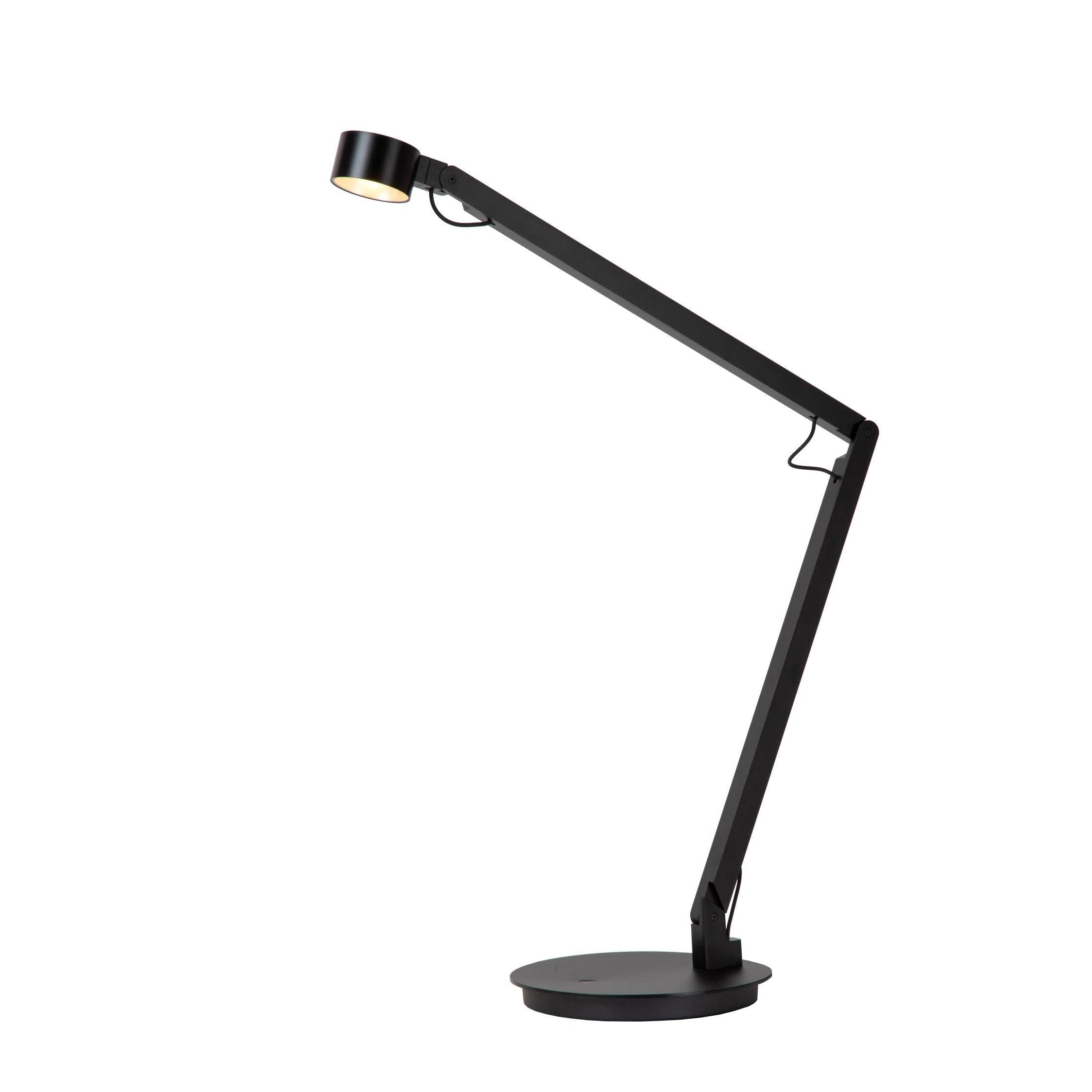 Lucide OGDEN - Bureaulamp - LED 3 StepDim - 1x7W 3000K - Zwart | Premium - KwaliteitWonen.nl