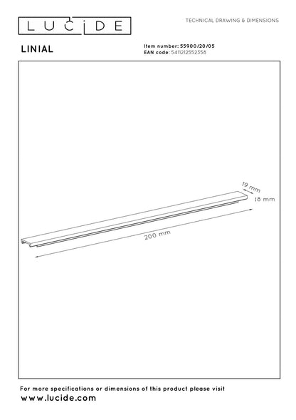 Lucide Premium LINIAL Afdekplaat/cover- 1-fase Railsysteem / Railverlichting - Smart - 48V Track - 20 CM - Champagne - KwaliteitWonen.nl