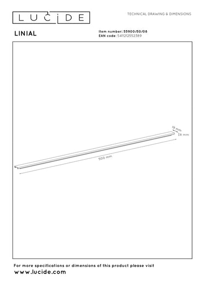 Lucide Premium LINIAL Afdekplaat/cover- 1-fase Railsysteem / Railverlichting - Smart - 48V Track - 50 CM - Mat Zwart Chroom - KwaliteitWonen.nl