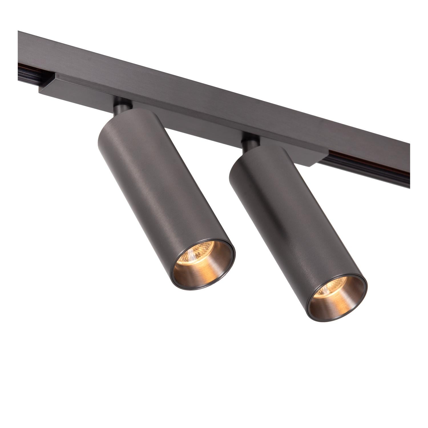 Lucide Premium LINIAL BIXX Railspot - 1-fase Railsysteem / Smart Railverlichting - Smart - 48V Track - 2xLED - Mat Zwart Chroom - KwaliteitWonen.nl