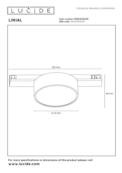 Lucide Premium LINIAL FIXT Railspot - 1-fase Railsysteem / Smart Railverlichting - Smart - 48V Track - 1xLED - Champagne - KwaliteitWonen.nl