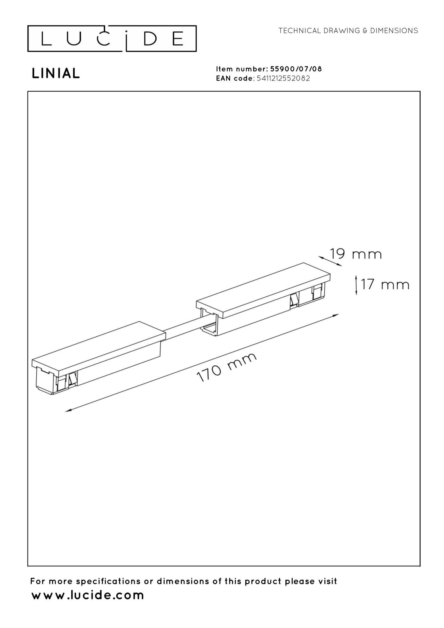 Lucide Premium LINIAL Flexibel -koppelstuk - 1-fase Railsysteem / Railverlichting - Smart - 48V Track - Mat Zwart Chroom - KwaliteitWonen.nl